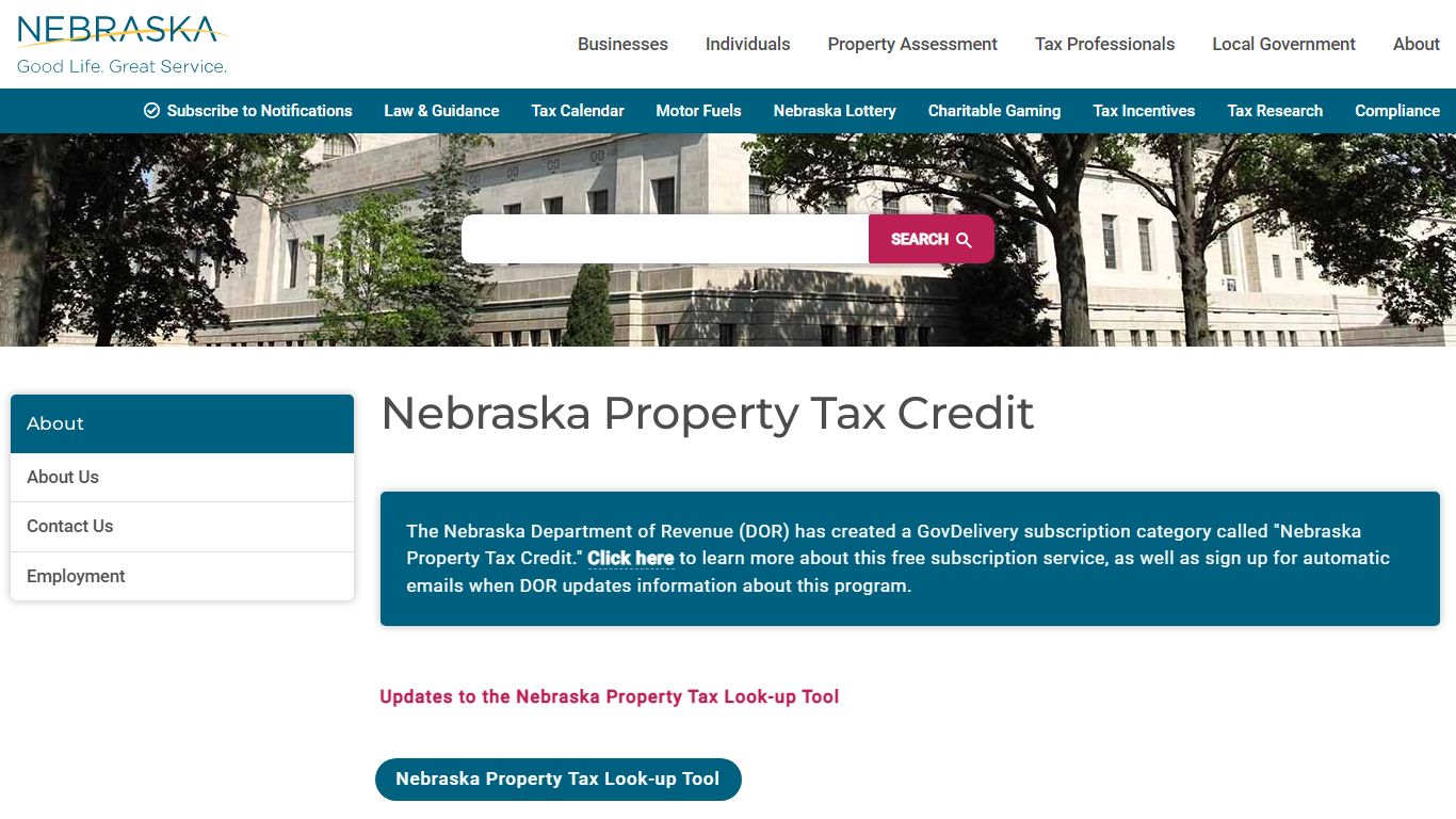 Nebraska Property Tax Credit | Nebraska Department of Revenue